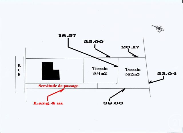 terrain à vendre - 552.0 m2 - CLERMONT - 60 - PICARDIE - Century 21 Adès